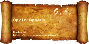 Ogrin Aggeus névjegykártya